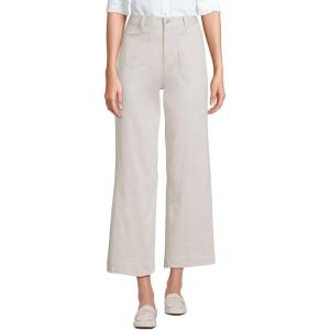 imageLands End Womens High Rise Patch Pocket Chino Crop PantsLight Stone