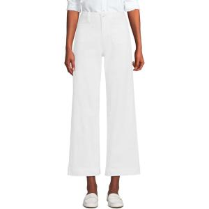 imageLands End Womens High Rise Patch Pocket Chino Crop PantsWhite