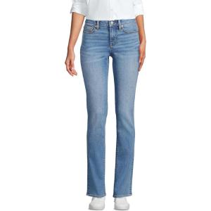 imageLands End Womens Recover Mid Rise Straight Leg Blue JeansBeau Blue