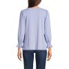 imageLands End Womens 34 Sleeve Lightweight Jersey Button Front TopLight Cornflower