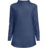 imageLands End Womens Cable Ottoman Relaxed Long Sleeve Funnel Neck TunicDeep Sea Navy Heather