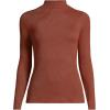 imageLands End Womens Drapey Rib Skimming Long Sleeve Mock Neck ShirtDark Auburn Brown