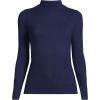 imageLands End Womens Drapey Rib Skimming Long Sleeve Mock Neck ShirtDeep Sea Navy