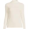 imageLands End Womens Drapey Rib Skimming Long Sleeve Mock Neck ShirtFresh Ivory