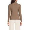 imageLands End Womens Drapey Rib Skimming Long Sleeve Mock Neck ShirtHoney Beige