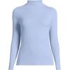 imageLands End Womens Drapey Rib Skimming Long Sleeve Mock Neck ShirtLight Cornflower