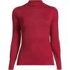 imageLands End Womens Drapey Rib Skimming Long Sleeve Mock Neck ShirtOxblood Red