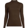 imageLands End Womens Drapey Rib Skimming Long Sleeve Mock Neck ShirtRich Coffee