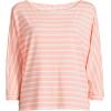 imageLands End Womens Lightweight Jersey Boatneck Dolman Sleeve TopCrisp Peach Breton Stripe