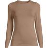 imageLands End Womens Plus Size Lightweight Jersey Skimming Long Sleeve Crew Neck TShirtHoney Beige