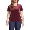 imageLands End Womens Short Sleeve Velvet Crew Neck TopRich Burgundy