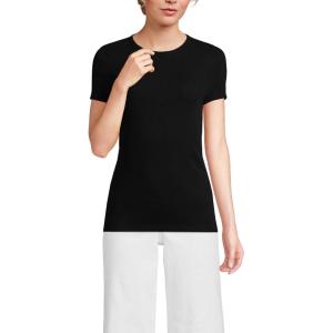 imageLands End Womens Cotton Rib TShirtBlack