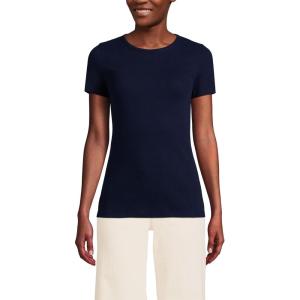 imageLands End Womens Cotton Rib TShirtDeep Sea Navy