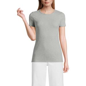 imageLands End Womens Cotton Rib TShirtGray Heather