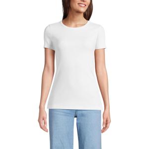 imageLands End Womens Cotton Rib TShirtWhite