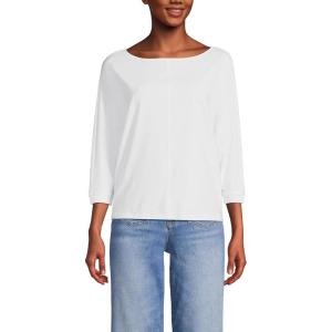 imageLands End Womens Lightweight Jersey Boatneck Dolman Sleeve TopWhite