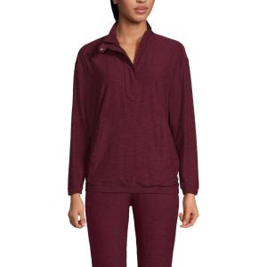 imageLands End Womens Long Sleeve Performance Zip Front PopoverRich Burgundy Space Dye