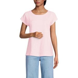 imageLands End Womens Slub Wedge TShirtSimply Pink Stripe