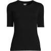 imageLands End Womens Lightweight Jersey Skimming Elbow Sleeve Crew Neck TShirtBlack