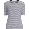 imageLands End Womens Lightweight Jersey Skimming Elbow Sleeve Crew Neck TShirtNavyWhite Micro Stripe