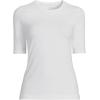 imageLands End Womens Lightweight Jersey Skimming Elbow Sleeve Crew Neck TShirtWhite