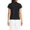 imageLands End Womens Linen Blend Johnny Collar PoloBlack