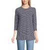 imageLands End Womens 34 Sleeve Slub Jersey Swing TunicDeep Sea Navy Stripe