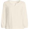 imageLands End Womens 34 Sleeve Slub Notch Neck TopFresh Ivory