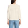 imageLands End Womens 34 Sleeve Slub Notch Neck TopFresh Ivory