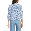 imageLands End Womens 34 Sleeve Slub Notch Neck TopRoyal Cobalt Ornate Floral