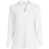 imageLands End Womens Long Sleeve Sport Knit Johnny Collar TopWhite