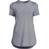 imageLands End Womens Moisture Wicking UPF Sun Short Sleeve Curved Hem Tunic TopPrintDeep SeaWhite Pinstripe