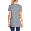 imageLands End Womens Moisture Wicking UPF Sun Short Sleeve Curved Hem Tunic TopPrintDeep SeaWhite Pinstripe