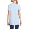 imageLands End Womens Moisture Wicking UPF Sun Short Sleeve Curved Hem Tunic TopPrintSoft Blue Haze Pinstripe