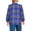 imageLands End Womens Ruffle Front Flannel Popover BlouseCobalt BlueBright Grape Plaid