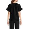 imageLands End Womens Tencel Fibers Short Sleeve Ruffle BlouseBlack