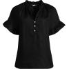 imageLands End Womens Tencel Fibers Short Sleeve Ruffle BlouseBlack