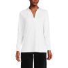 imageLands End Womens Long Sleeve Sport Knit Johnny Collar TopWhite