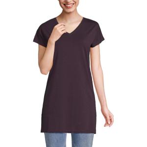 imageLands End Womens Lightweight Jersey Extra Long TunicBlack Currant