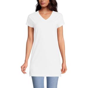 imageLands End Womens Lightweight Jersey Extra Long TunicWhite