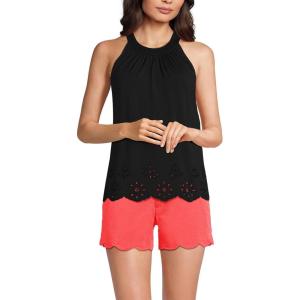 imageLands End Womens Lightweight Jersey Eyelet Tank TopBlack