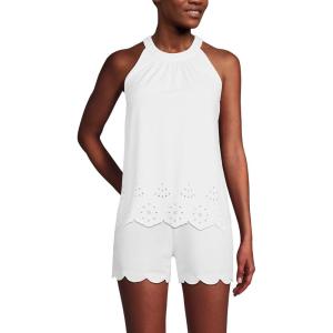 imageLands End Womens Lightweight Jersey Eyelet Tank TopWhite