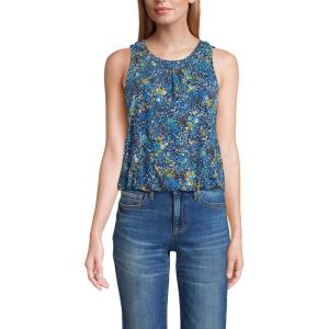 imageLands End Womens Lightweight Jersey Tank TopDeep Sea Navy Ditsy Floral