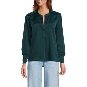 imageLands End Womens Satin Popover ShirtDeep Forest