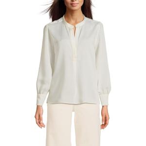 imageLands End Womens Satin Popover ShirtIvory