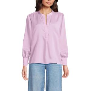 imageLands End Womens Satin Popover ShirtPink Amethyst