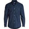 imageLands End Mens Traditional Fit No Iron Twill ShirtDeep Sea Navy Windowpane