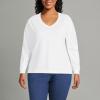 imageLands End Womens Long Sleeve Super T VneckWhite