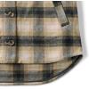 imageLands End Womens Menswear Shirt JacketBlackKhaki Plaid