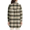 imageLands End Womens Menswear Shirt JacketBlackKhaki Plaid